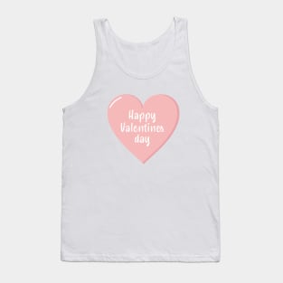 Happy Valentines day light pink heart Tank Top